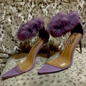Fluffy Lavender Pumps (Dolls Kill)
